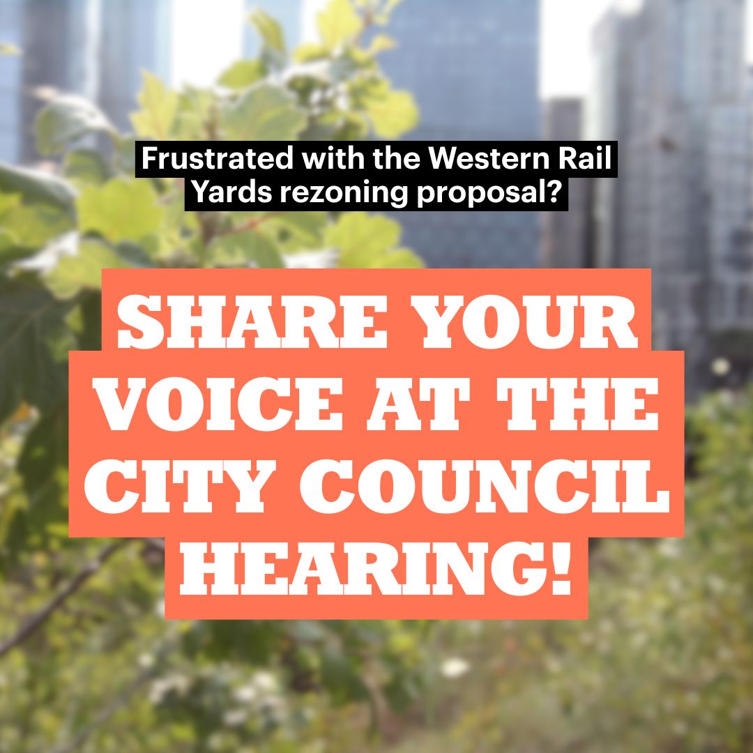 protecthighline's tweet photo. 📣 Our community’s reaction to the City Planning Commission’s approval of the Western Rail Yards rezoning proposal has been clear:

🏠 We want more housing, not this!

🗣️ Join us in testifying at the City Council meeting on April 29th: https://t.co/BSpwLgcgJq https://t.co/hYRPi7PxdC
