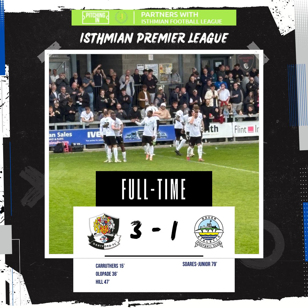 dartfordfc's tweet photo. ⚪️⚫️ | 𝐅𝐮𝐥𝐥-𝐭𝐢𝐦𝐞 ⏹️

One. Step. Closer…🏆

#UpTheDarts #IsthmianLeague https://t.co/XKuJ2o1ghd