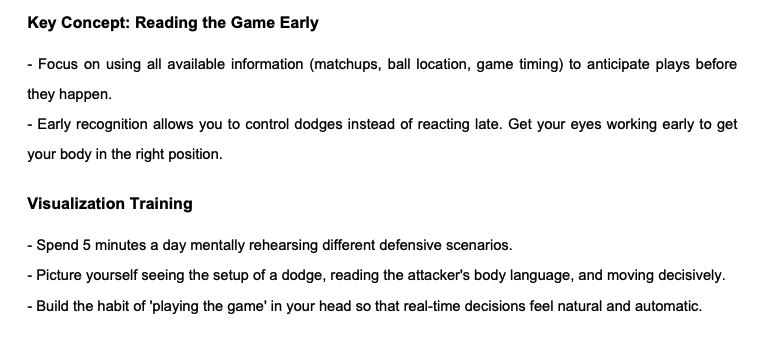 2 quick pieces of advice I gave a defender I work with on helping with some off-ball positioning &amp; decisions.

1⃣ Use all available information to anticipate what will likely happen next vs reacting. (prior to the dodge)

2⃣ Visualize regularly to slow things down.