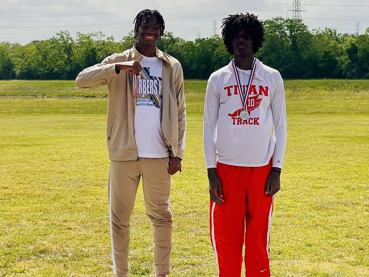 We have our 1st state qualifier of the day!  With a new school record of 50’ 4”, Jayden Thrower is the Region 3-5A Triple Jump Champion!!!

Field Events-Session #1
Boys Discus-Dylan Biddy, 9th
Girls Triple Jump-Kenli Irwin, 7th/Morgan Duke, 12th/Madyson Ladd, 14th with a new PR