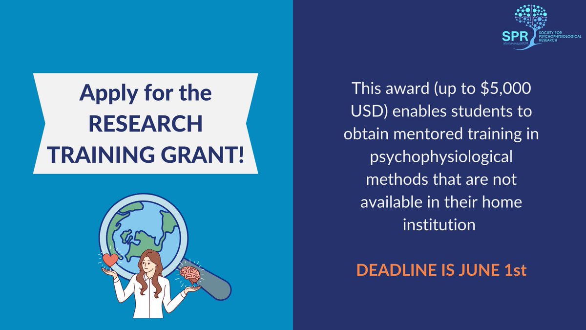 TheRealSPR's tweet image. SPR is now accepting applications for Research Training Grants (due June 1, 2025)! Research Training Grants provide up to $5,000 in funding for travel and research training. Check out the call and apply: sprweb.org/research-train…