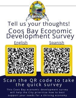 SCDCInc's tweet photo. 🚨 Help shape Coos Bay’s economic future! 🌊 The City is developing a new Economic Development Strategic Plan and wants YOUR input.

📝 Take the quick survey:
EN: https://t.co/tKYDEopxP7
ES: https://t.co/gYeOqLSCoe

#CoosBay #EconomicDevelopment #CommunityVoice https://t.co/jOjicKUigo
