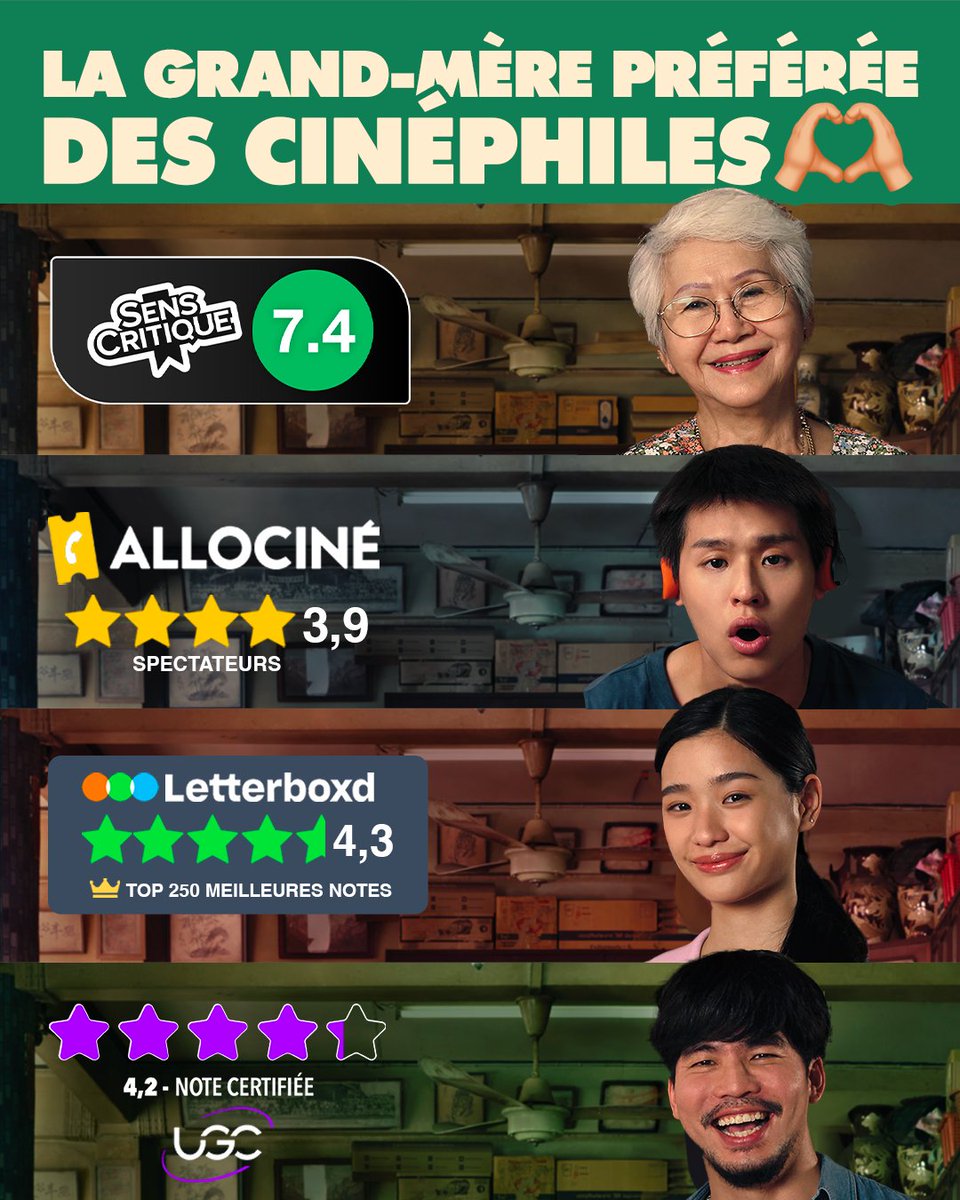 C’est unanime, les cinéphiles valident le film 🥹

Le bon plan du week-end ? Aller voir COMMENT DEVENIR RICHE (GRÂCE À SA GRAND-MÈRE) au cinéma 🤧🍿

#howtomakemillionsbeforegrandmadies #grandsmeres #grandmother #grandma #heart #letterboxd #allocine #ugc #cinephiles #notes