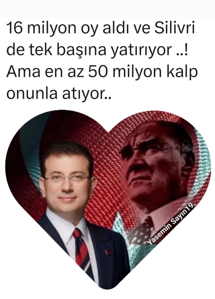 EKREM İMAMOĞLU"NUN YANINDAYIM DİYORSAN 
❤️❤️❤️❤️❤️"LER BIRAK.