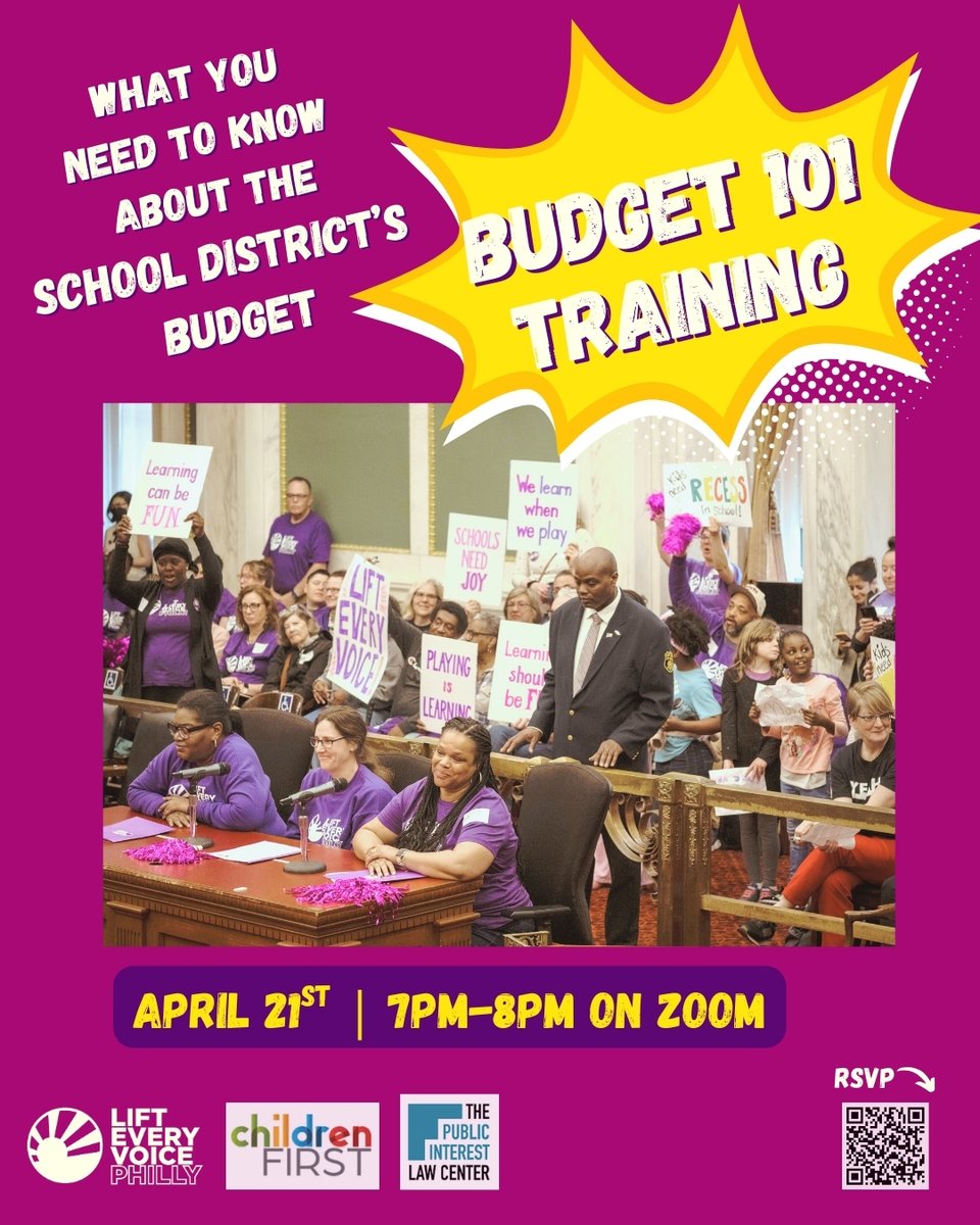 We're proud to say we're partnering up with Lift Every Voice Philly again! 
RSVP link for budget training: loom.ly/j7b1gvA
RSVP link for special ed clinic:  loom.ly/rQe3IaA
