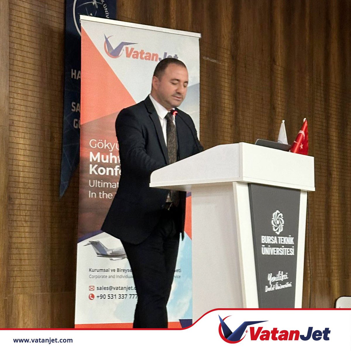 VatanJet's tweet photo. Bursa Teknik Üniversitesi’nde düzenlenen 7. Havacılık ve Savunma Günleri etkinliği kapsamında, Genel Müdürümüz Sn. Irfan DEMIR tarafından “Business Jet Sektörü ve VatanJet Faaliyetleri” hakkında sunum gerçekleştirilerek, öğrencilerle söyleşide bulunuldu.
#BTU #UHSST #VATANJET https://t.co/cR8gah0sKo