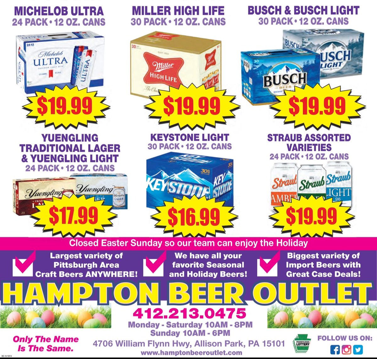 Easter egg hunts are cool. Easter beer hunts at Hampton Beer Outlet are cooler. 🐰🍻 These deals won’t last long. Better hop on ‘em while you can. 🐇