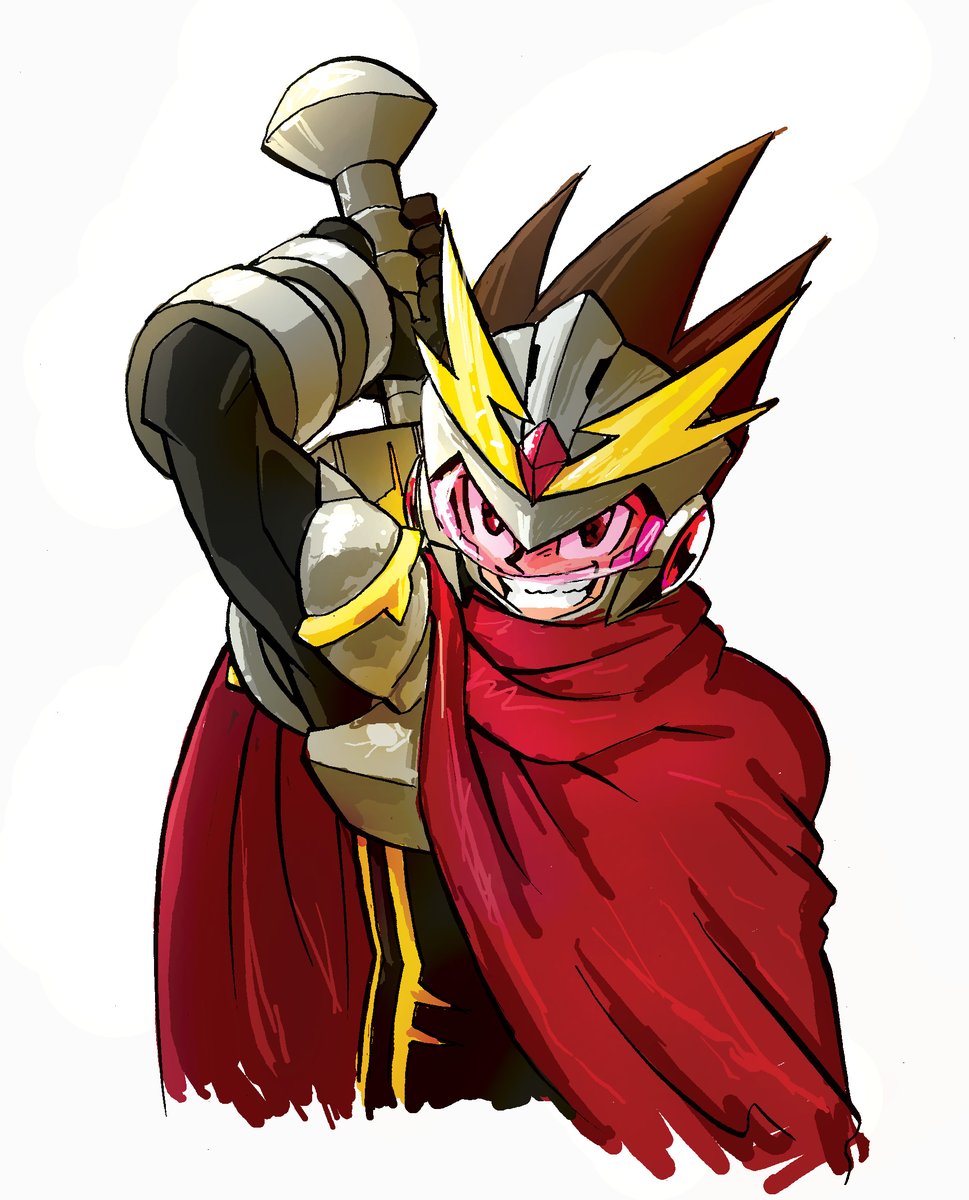 流星のロックマン・ベルセルクの別カットも発掘！🛡️🔥
ベルセルクといえば…やっぱりマント！
ゲームにはない設定だったけど、三浦先生のベルセルクのガッツが好きすぎて、ロックマンベルセルクにもマントをつけちゃいました！🙏
#流星のロックマン #ベルセルク