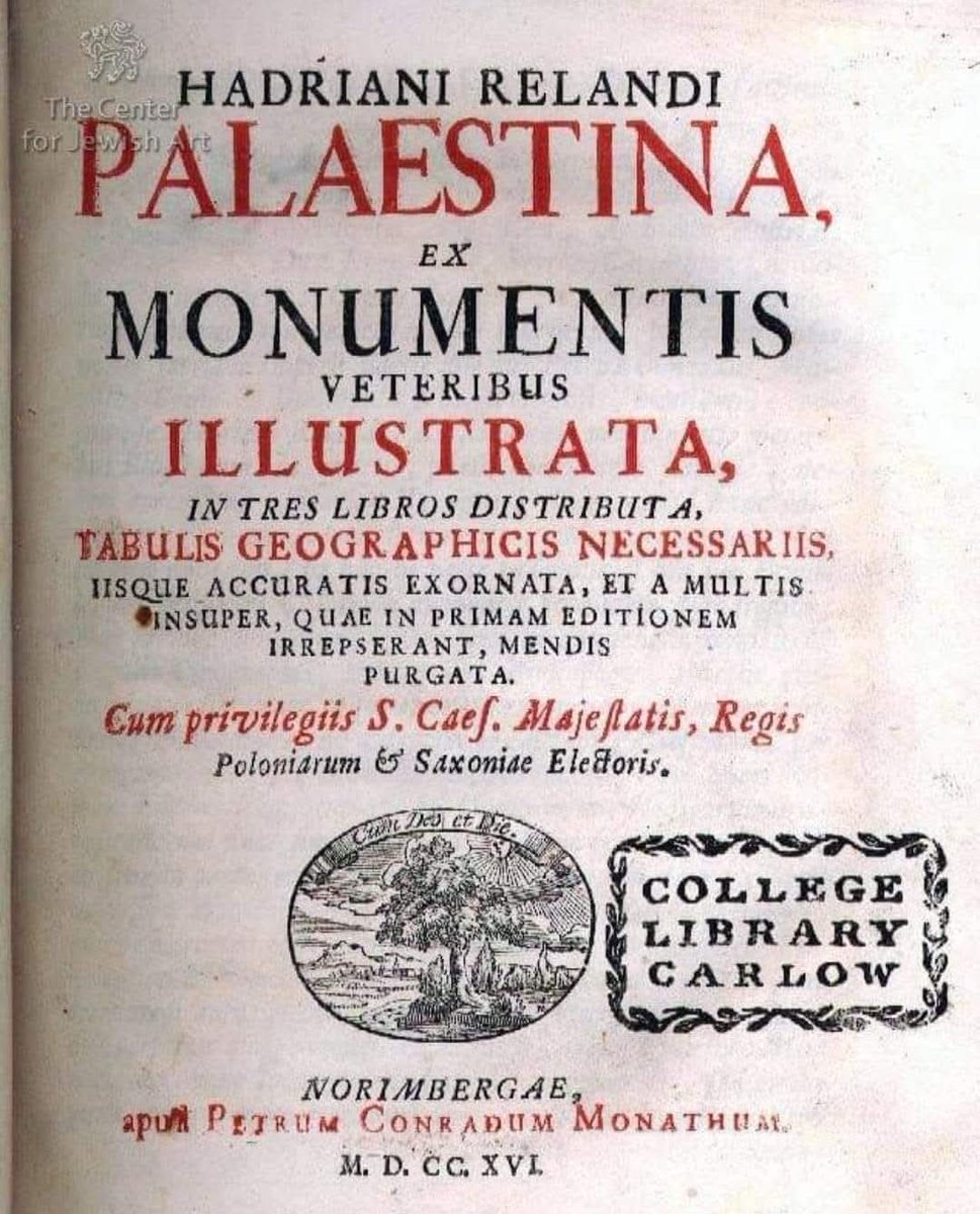 The book is written in Latin. In 1695. Describing Palestine. The author Adriani Relandi was a geographer, traveler, philologist, he knew several languages, Arabic, ancient Greek, Hebrew. He visited 2,500 settlements mentioned in the Bible. The results: #Thread