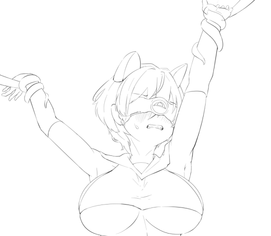 Evil_Toast01's tweet photo. [WIP] tentacle + underboob? i dont even understand her type of outfit lol(its tsubaki from  BA) https://t.co/wlkTMDf4R5
