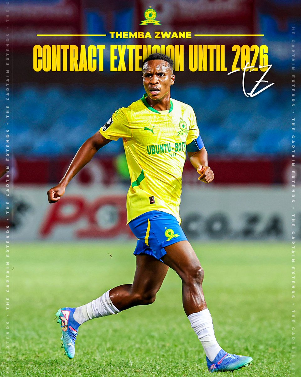 Masandawana's tweet photo. Mshishi is here to stay! ✍

Captain Themba Zwane has penned a contract extension, keeping him at the Club beyond the 2024/25 season! 🙌  

#Sundowns #ZwaneSigns https://t.co/2dC1en3AKj