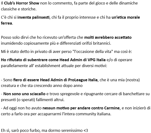Vinsanity087 (@vinsanity0871) on Twitter photo Com'era la roba dei cani e dei leoni?
Auspico un "movimento popolare" purchรฉ sia lucido e pensante.
Per gli altri: Lavorate sodo per raggiungere i vostri traguardi e non sperate nelle disfatte altrui per raggiungerli.
<a href="/proleagueitalia/">ProLeague Italia</a> <a href="/VPGItaly/">VPG Italy ๐ฎ๐น</a> @Carmine_Vpg <a href="/pctransfermarkt/">๐ฎ๐น PRO CLUBS TRANSFERMARKT๐</a> Com'era la roba dei cani e dei leoni?
Auspico un "movimento popolare" purchรฉ sia lucido e pensante.
Per gli altri: Lavorate sodo per raggiungere i vostri traguardi e non sperate nelle disfatte altrui per raggiungerli.
<a href="/proleagueitalia/">ProLeague Italia</a> <a href="/VPGItaly/">VPG Italy ๐ฎ๐น</a> @Carmine_Vpg <a href="/pctransfermarkt/">๐ฎ๐น PRO CLUBS TRANSFERMARKT๐</a>