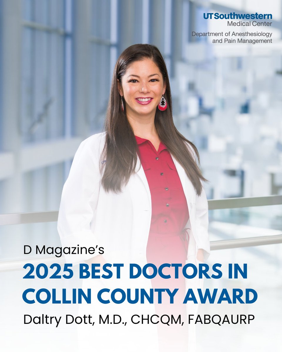 UTSW Anesthesiology (@utsw_anesthesia) on Twitter photo ๐ Huge congratulations to Daltry Dott, M.D., for being named one of D Magazineโs Best Doctors in Collin County! ๐๐ 
Your passion, care, and commitment to patients continue to inspire us every day. So well deserved! ๐ ๐ Huge congratulations to Daltry Dott, M.D., for being named one of D Magazineโs Best Doctors in Collin County! ๐๐ 
Your passion, care, and commitment to patients continue to inspire us every day. So well deserved! ๐