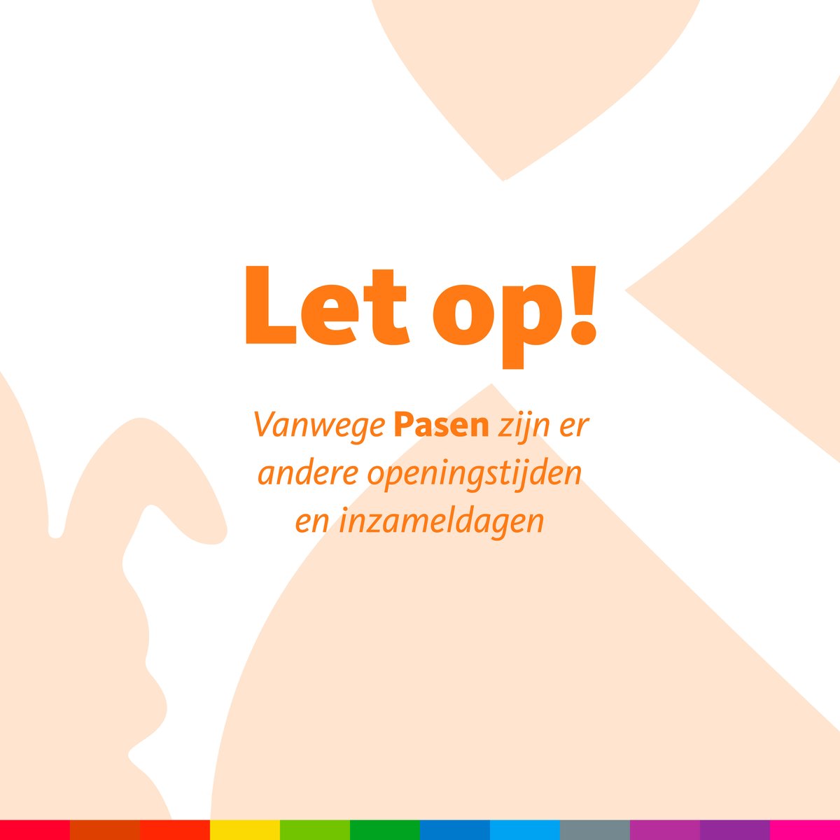 Wordt jouw container normaal gesproken op maandag (Tweede Paasdag) geleegd? Dan komen we morgen bij je langs! Zet jouw container voor 7.30 uur aan straat. Onze Klantenservice is bereikbaar tussen 09.00 en 15.00 uur. 

Fijn Paasweekend! ☀️🌷🐣