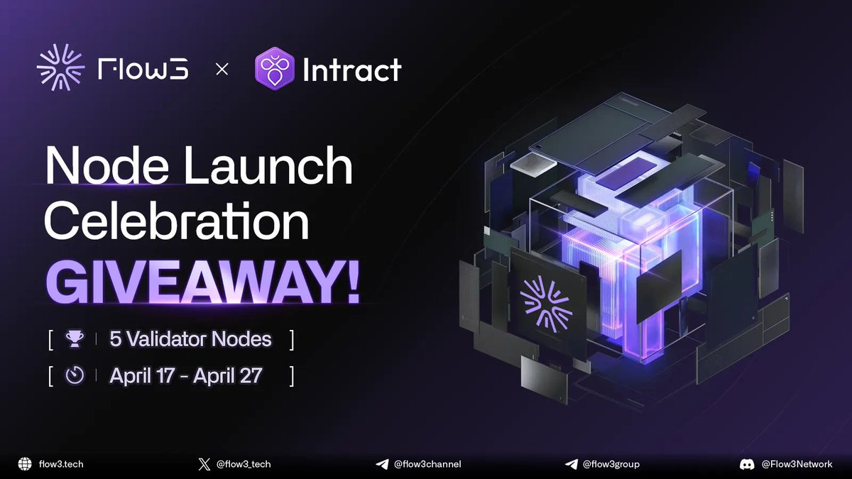 IntractQuests's tweet photo. Flow3 Nodes up for grabs via Intract!

-Daily $SOL rewards
-Exclusive airdrops
-10x Flow3 Points

you know what to do: https://t.co/eSwk1uGI9t https://t.co/nBNnuredIk