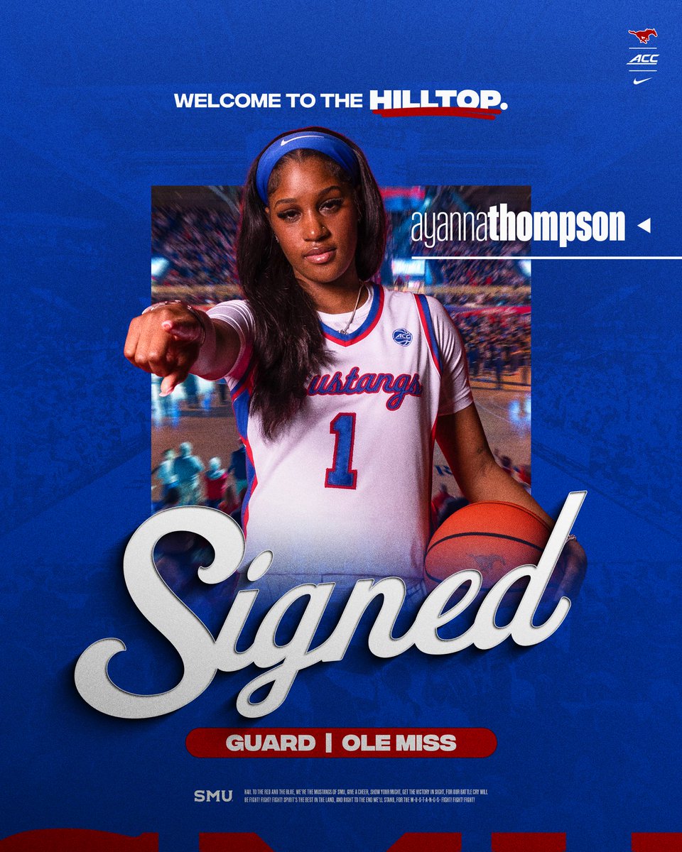 SMU Women's Basketball (@smuwbb) on Twitter photo 𝓢𝓲𝓰𝓷𝓮𝓭 📝
Back where you belong, welcome to the Hilltop, Ayanna!
#PonyUp | <a href="/yanna__20/">ayanna thompson</a> 𝓢𝓲𝓰𝓷𝓮𝓭 📝
Back where you belong, welcome to the Hilltop, Ayanna!
#PonyUp | <a href="/yanna__20/">ayanna thompson</a>