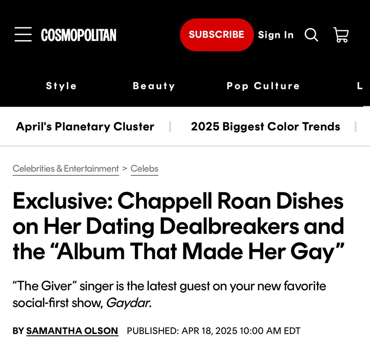 GAYDAR ON COSMOPOLITANNNN