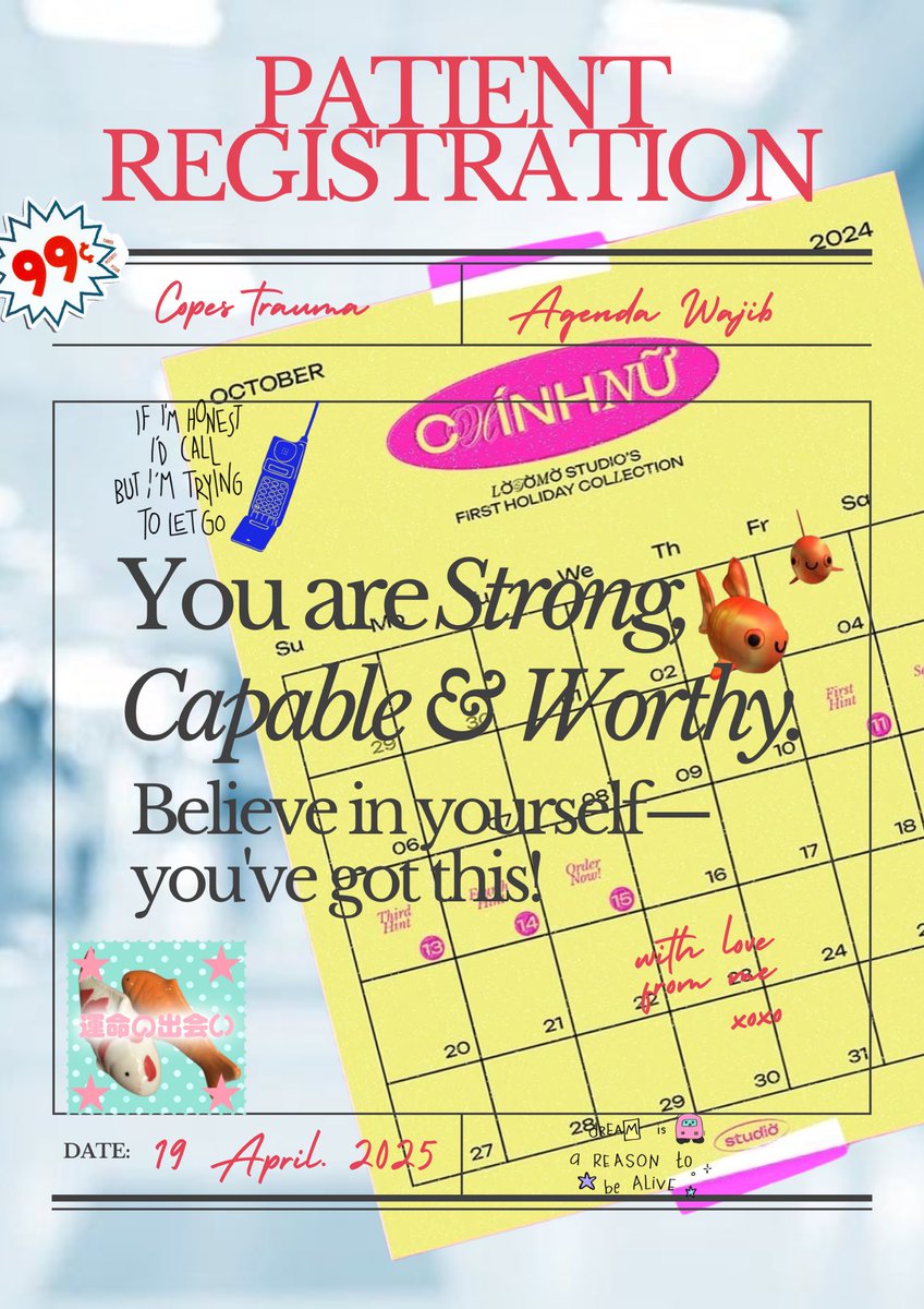 ㅤ  ㅤ 

ㅤㅤ   AttentioooOoOoOON—! everyday is a ‘good day’ and tomorrow will be a ‘special day!’ 🎊

Repost this poster to join our first agenda. It will be held tomorrow at 11.00 am, so stay tuned!

ㅤ🍂 Traumacopes 2025, #PasienNIKI Vol II.
ㅤ  ㅤ
ㅤ