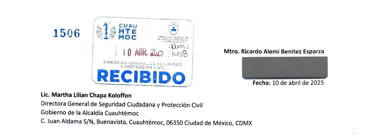 Ricardo_Alemi's tweet image. @AlessandraRdlv / @AlcCuauhtemocMx solicité a la Lic. Martha Lilian Chapa Koloffon su ayuda el 10 de abril para para un evento ciudadano del día de mañana y no se han comunicado. Metí folio a la @SSC_CDMX  y ellos ya contestaron ¿qué pasó con ustedes?

Cc @XochitlGalvez