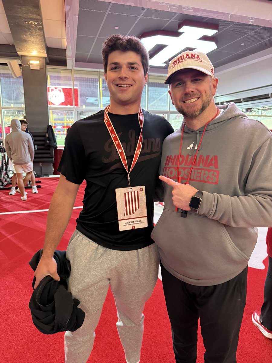 JacksonTolle_LS's tweet photo. Loved being back @IndianaFootball for the spring game last night! Thanks @coachgrantcain, @Coach_RMAC and @Jaxon_Miller_54 for the invite and great conversations throughout the night. https://t.co/6tLa3lYUIh