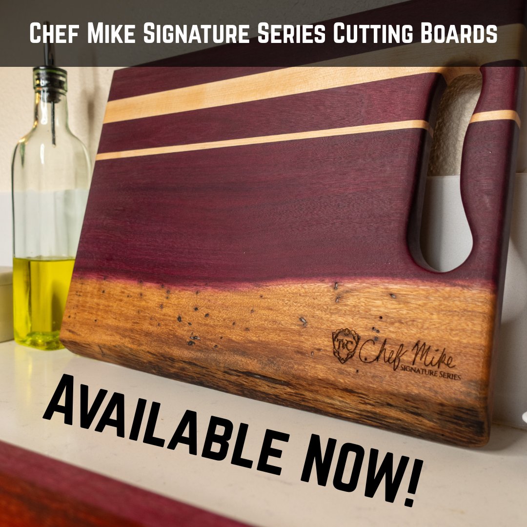 🚨 Today’s the day—Chef Mike’s Signature Series cutting boards are now live! Explore these handcrafted limited editions in premium hardwoods with vibrant, chef-inspired finishes. Visit the link to shop before they’re gone! 🔪✨ #ChefMike #NowLive tinyurl.com/mwwwvfau