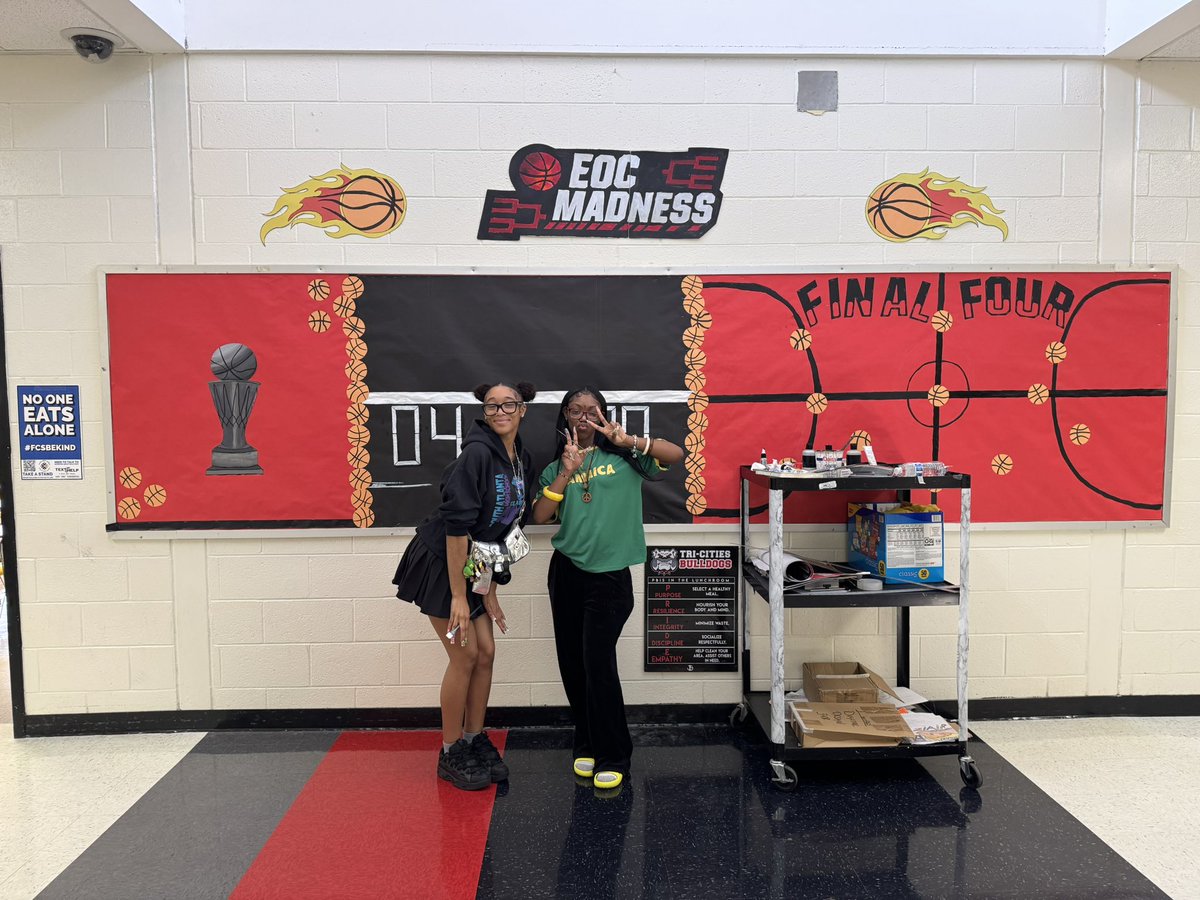 Shoutout to Art Club for getting our Bulldogs hyped for #EOCMadness with an epic bulletin board glow-up! Don’t let the EOC beat you—show up, study up, and level up! (Want in on doing fun, creative activities like this? Art Club meets Mondays in Ms. Clark’s room!) 🎨