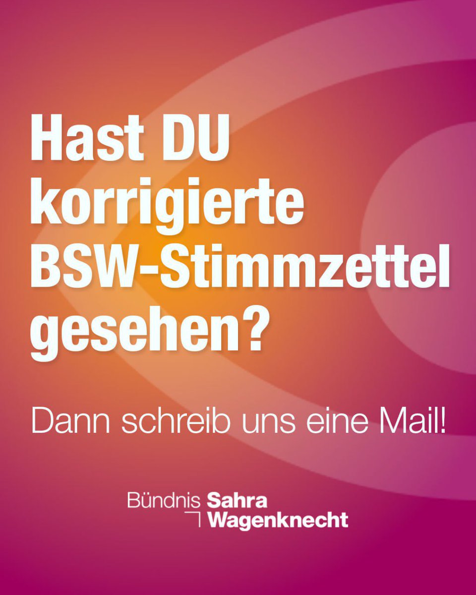 Das BSW reicht in den nächsten Tagen den Wahleinspruch im Parlament ein. Wie wir bereits dargestellt haben, sind auch im amtlichen Endergebnis weiterhin falsch gezählte Stimmen, die dem BSW gehören. Außerdem fordern wir eine komplette Neuauszählung aller Stimmen, weil Fehler