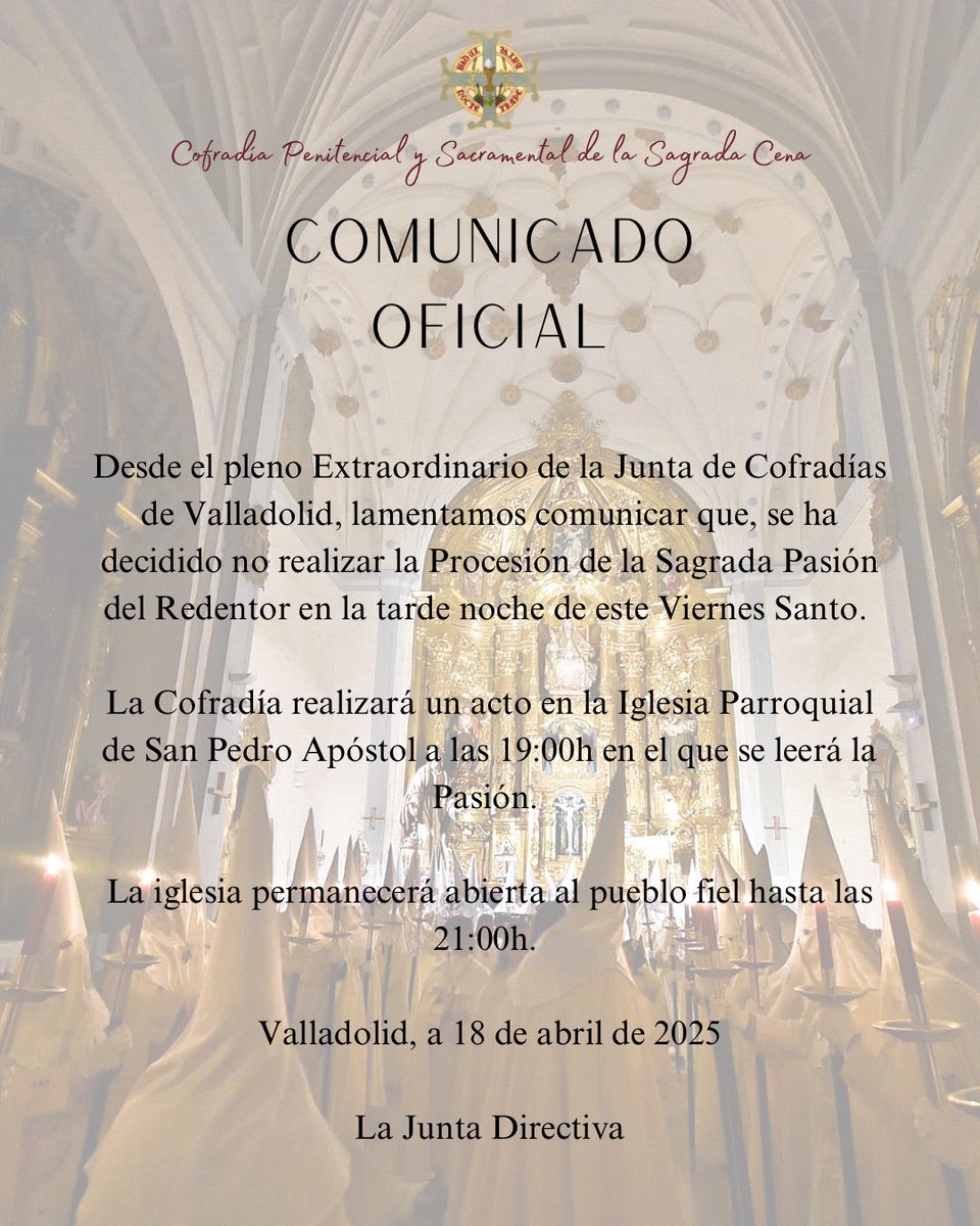 Cofradía Sagrada Cena tweet media