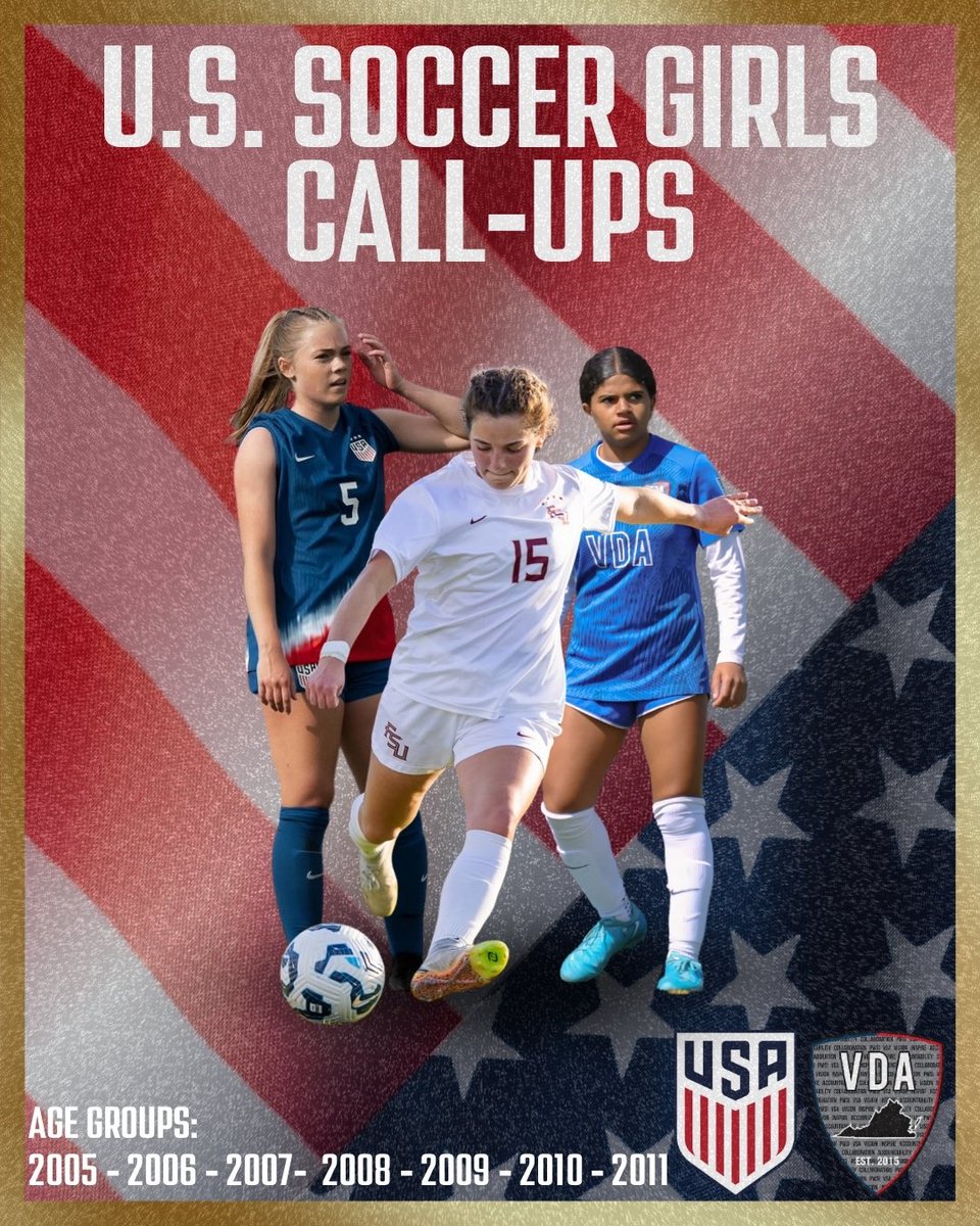 🇺🇸 In the last 12 months, VDA has had current players and alumni called into US National Team Programming in 7 consecutive age groups: 2011-2010-2009-2008-2007-2006-2005. And in some of those birth years, multiple players have been selected. In the last month alone, 9 of these