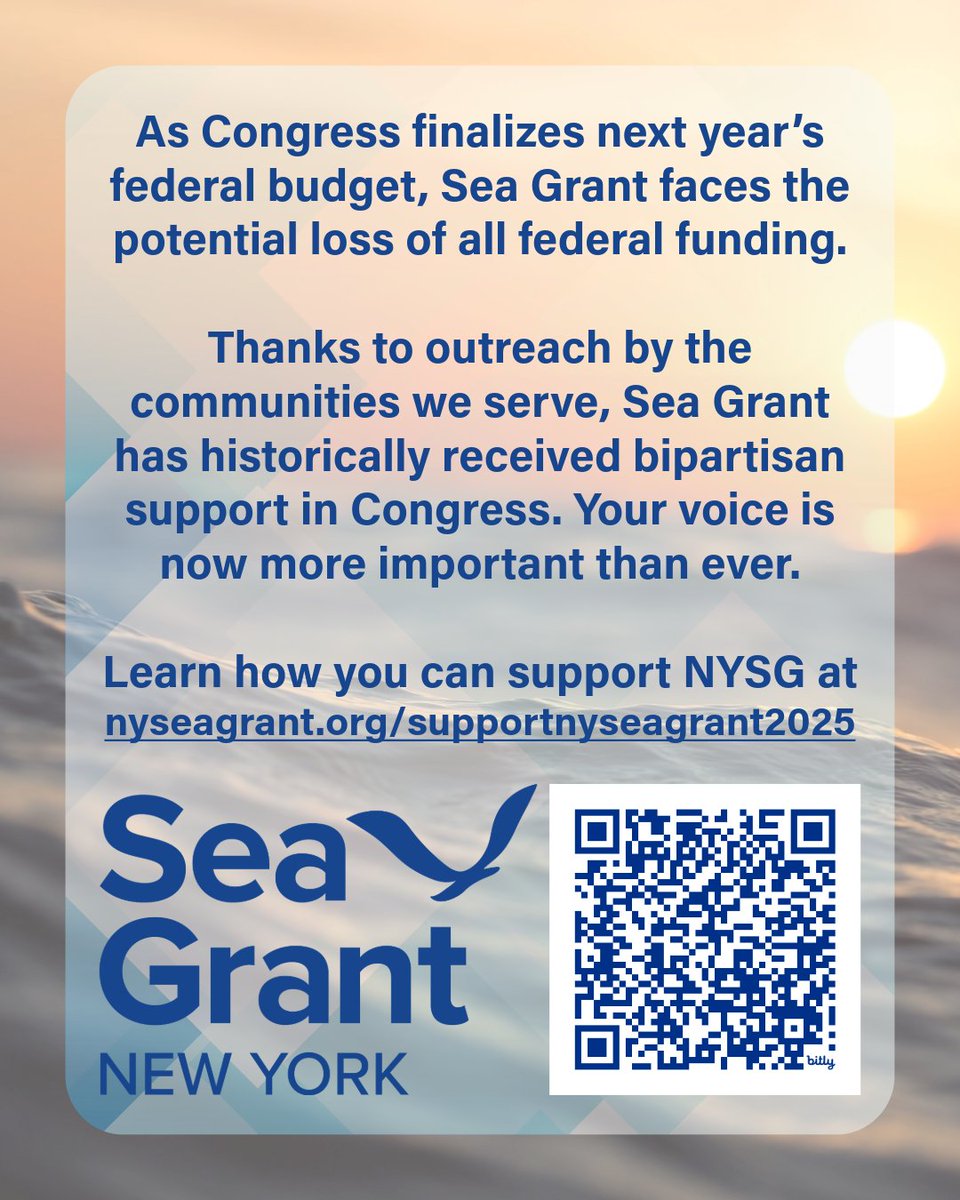 New York Sea Grant (@nyseagrant) on Twitter photo As Congress finalizes next year’s federal budget, your support of #SeaGrant is now more important than ever: nyseagrant.info/supportnyseagr… <a href="/SeaGrant/">NOAA Sea Grant</a> <a href="/SUNY/">SUNY - The State University of New York</a> <a href="/stonybrooku/">Stony Brook University</a> <a href="/Cornell/">Cornell University</a> @cornellcals <a href="/ccecornell/">Cornell Cooperative Extension</a> #nyseagrant #newyorkseagrant As Congress finalizes next year’s federal budget, your support of #SeaGrant is now more important than ever: nyseagrant.info/supportnyseagr… <a href="/SeaGrant/">NOAA Sea Grant</a> <a href="/SUNY/">SUNY - The State University of New York</a> <a href="/stonybrooku/">Stony Brook University</a> <a href="/Cornell/">Cornell University</a> @cornellcals <a href="/ccecornell/">Cornell Cooperative Extension</a> #nyseagrant #newyorkseagrant