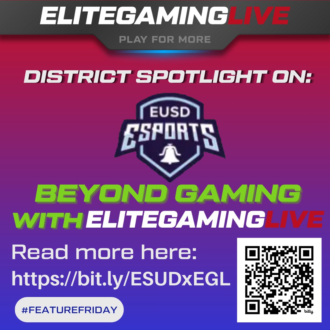 EliteGamingLIVE (@elitegaminglive) on Twitter photo See why <a href="/EUSD/">EUSD Schools</a> Esports says that #EliteGamingLIVE goes beyond gaming by connecting a passion for gaming to real-world career opportunities here: bit.ly/ESUDxEGL
#featurefriday
#beyondgaming
#esports See why <a href="/EUSD/">EUSD Schools</a> Esports says that #EliteGamingLIVE goes beyond gaming by connecting a passion for gaming to real-world career opportunities here: bit.ly/ESUDxEGL
#featurefriday
#beyondgaming
#esports