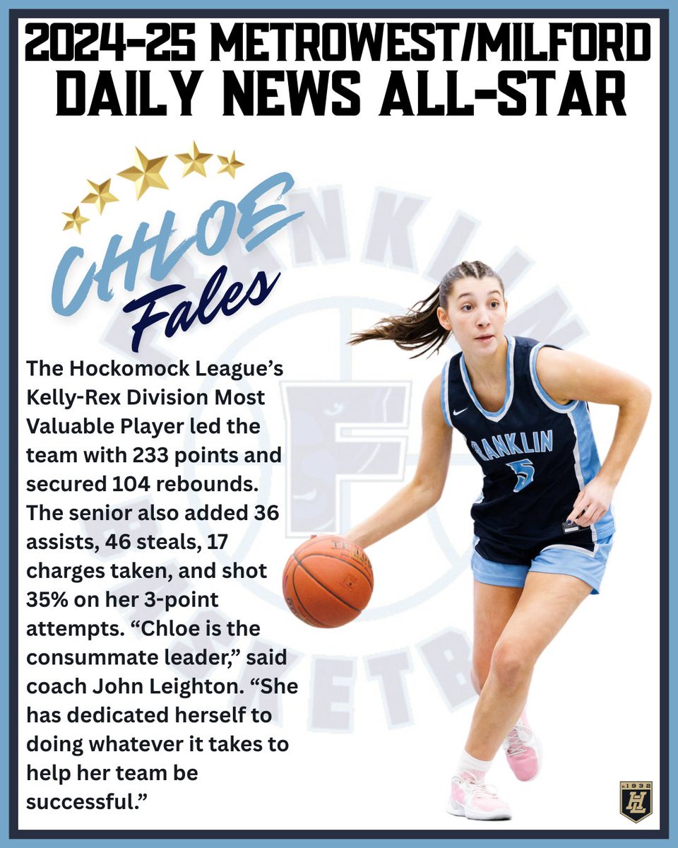 Congratulations to Lauryn DiGiorgio and Chloe Fales on being named to the MetroWest/Milford Daily News Girls Basketball All-Star Team for the 2024-2025 season.

metrowestdailynews.com/story/sports/h…

#hockomock @metrowestsports <a href="/milforddaily/">Milford Daily News</a> <a href="/FranklinMatters/">Steve Sherlock</a> <a href="/FHSPantherbook/">Pantherbook</a>