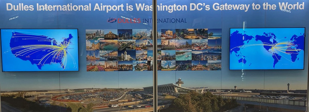 We love this display showing IAD as our gateway to the world. This is by the MWAA Managers offices across from baggage claim #2. #gatewaytotheworld #iad