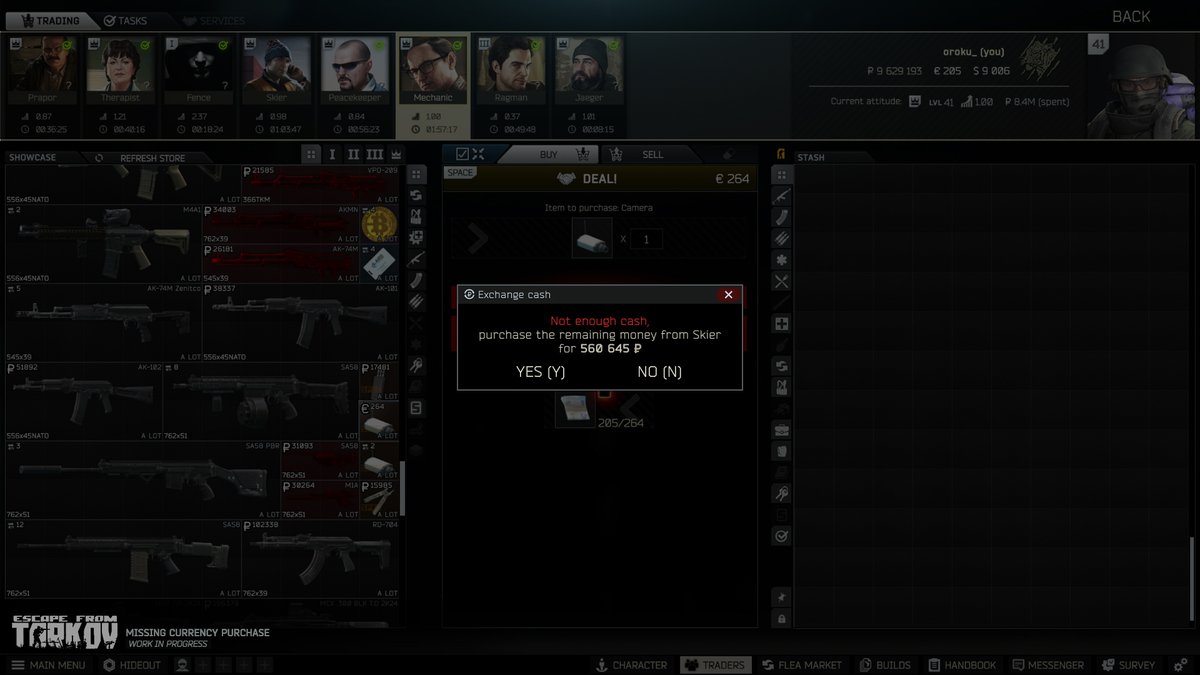 QOL: Exchange Cash
#EscapefromTarkov