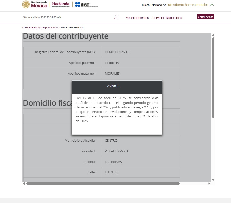 Es una mamada el rechazo de la devolución del #SAT el sistema es una Basura y ahora que por ser festivo no puedes accesar para cargar la información que solicitan. Muy Mal <a href="/Claudiashein/">Claudia Sheinbaum Pardo</a> la administración debe de ser ágil, no que solo pongan trabas a los que si pagamos impuestos!
