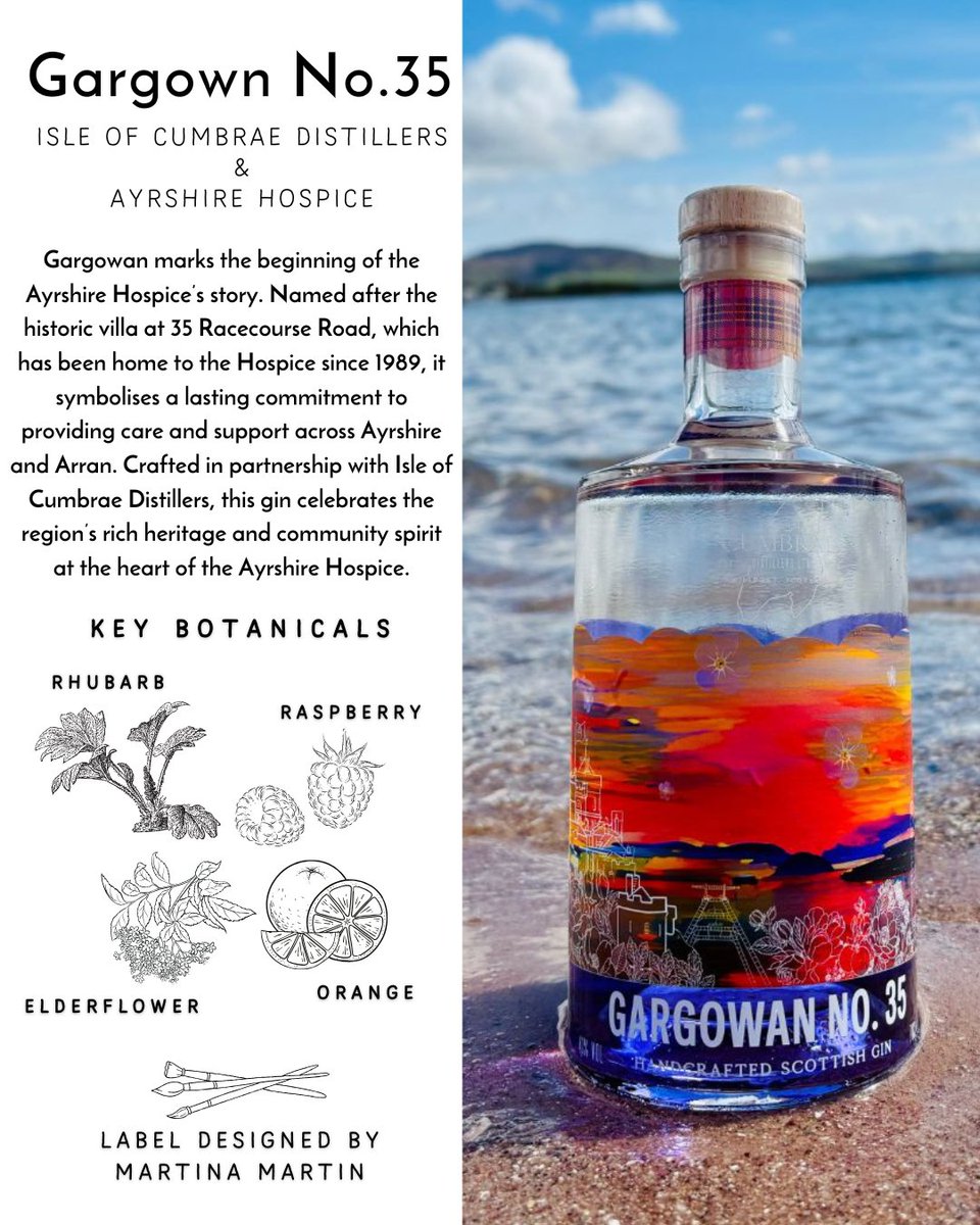 Join us tomorrow for an exclusive tasting of Isle of Cumbrae Distillery's latest delicious gin - Gargowan No.35, made in partnership with Ayrshire Hospice.

Drop by between 1pm-5pm to try it, and sample their new whiskies, Lion Rock Peated and Unpeated, too!