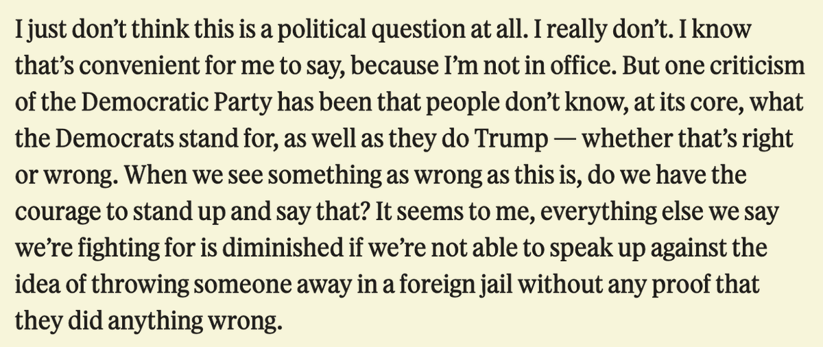 I talked to Conor Lamb after one of his Indivisible town halls (he's doing a bunch, but not running for office), and thought his answer to the "should Dems be pivoting to a better issue" idea was interesting. semafor.com/article/04/18/…