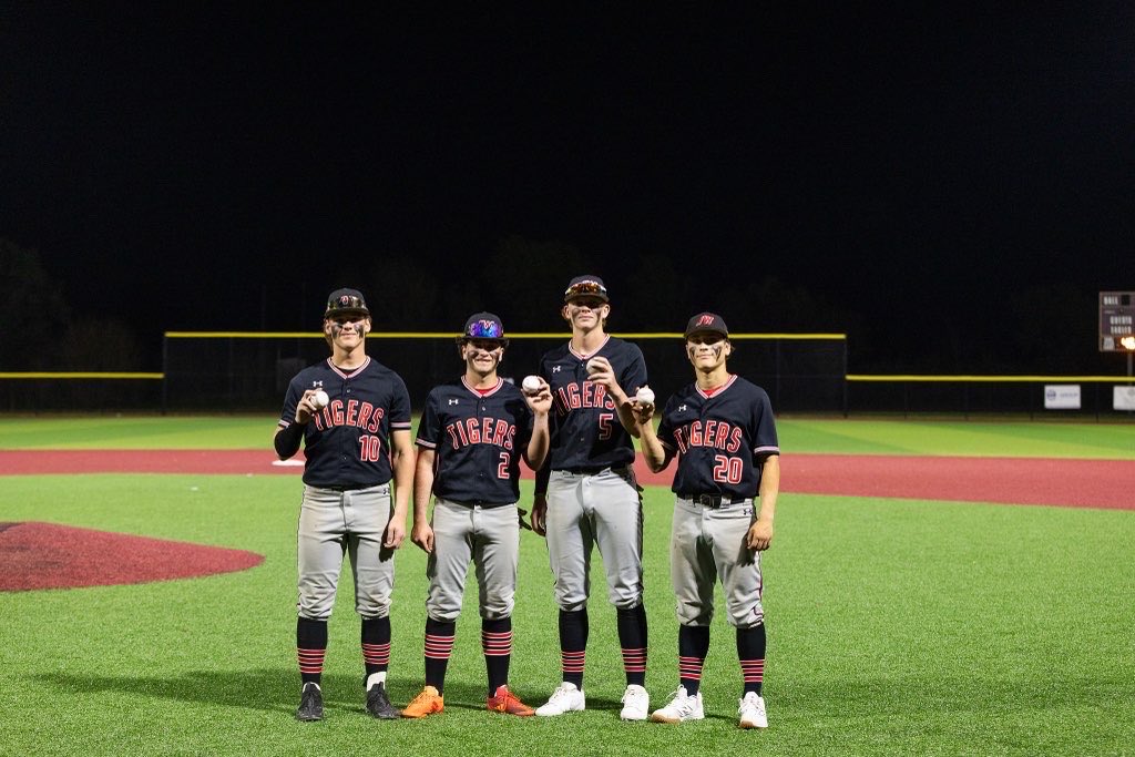 sportsinkansas's tweet photo. Jefferson West (3A) remains undefeated on the year, taking down Silver Lake 10-6 and 19-2 last night. On the night, the Tigers saw 4 home runs from 4 different players: Drew Beilman, Tucker Holthaus, Brady Skalhan, and Corbin Mayer. In an extra inning showdown in game on,  sophomore Corbin Mayer hit his homer and was followed later in the inning by a Tucker Holthaus grand slam that sealed the 10-6 win. The Tigers move to 15-0 on the year and have now handed Silver Lake 3 of their 5 losses on the year including in the championship of the Silver Lake tournament this past weekend. #sportsinkansas
Photo: Stacey Beilman