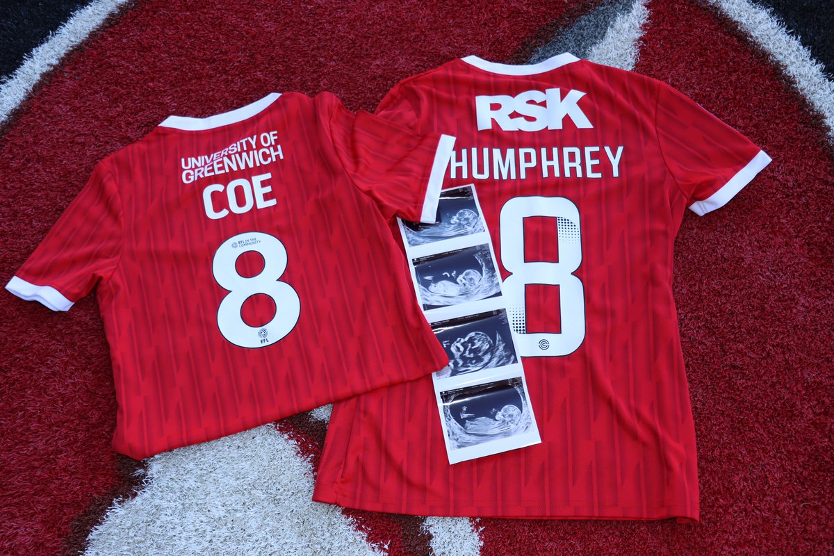 We’re so excited to announce that there’s a baby Addick on the way 🔴❤️ debuting October 25! 🥰👶🏻 <a href="/AdamCoe8/">Adam Coe</a>