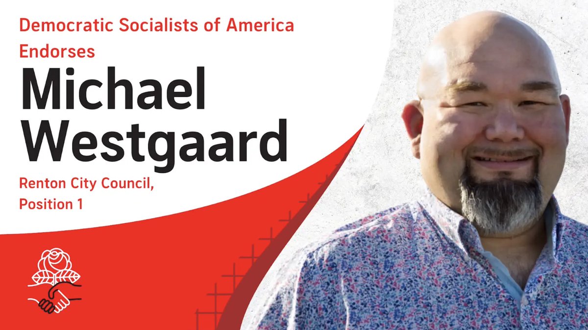 <a href="/syrDSA/">Syracuse DSA</a> Michael, from <a href="/SeattleDSA/">Seattle DSA🌹</a> is running for Renton City Council Position 1, is a shop steward and labor champion who led Raise the Wage Renton to win a $20/hour minimum wage for workers. On the council, Michael will defend gains from Raise the Wage and fight for housing and transit
