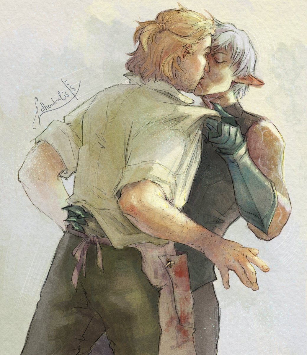 Lethendralis1's tweet photo. A super cute request from a patron with Fenris and Anders. Always a pleasure to revisit this pairing ☺️ https://t.co/4rWtikulp4