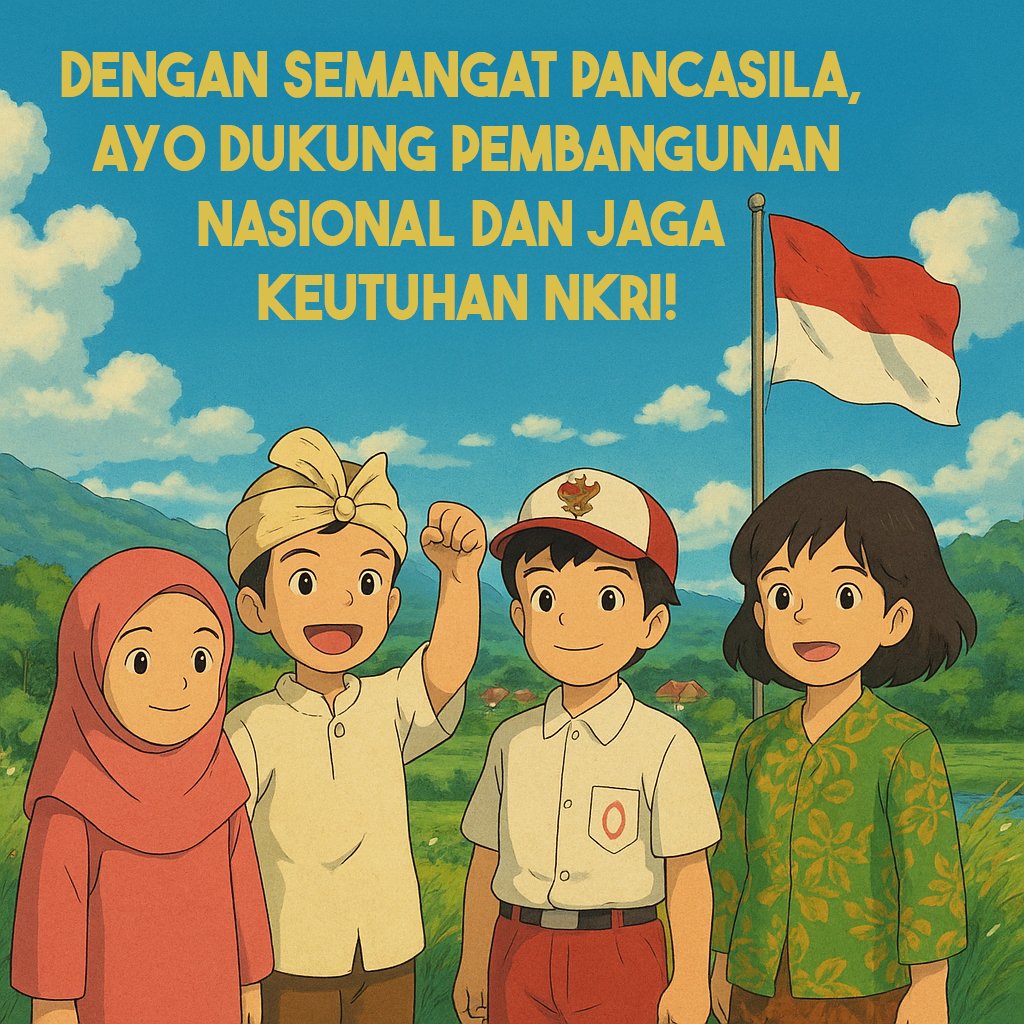 partofBNN's tweet photo. Dengan semangat Pancasila, mari kita dukung pembangunan nasional dan jaga keutuhan NKRI. Bersatu dalam perbedaan, bergotong royong membangun masa depan Indonesia yang adil, kuat, dan berdaulat. 🇮🇩✨ #Pancasila #NKRI https://t.co/ve1kSYIvTV