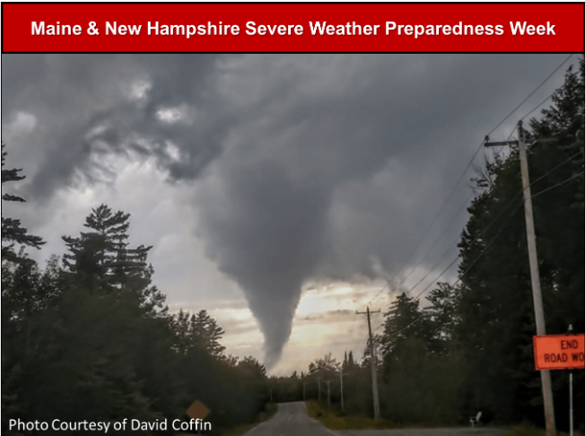 NWSGray's tweet photo. ***Severe Weather Preparedness Week***
NWS Gray will provide educational information throughout the week to help prepare our community for severe thunderstorms and tornadoes. Visit https://t.co/hsOT3OcnzX for further information. #mewx #nhwx https://t.co/9VV1IKEdps
