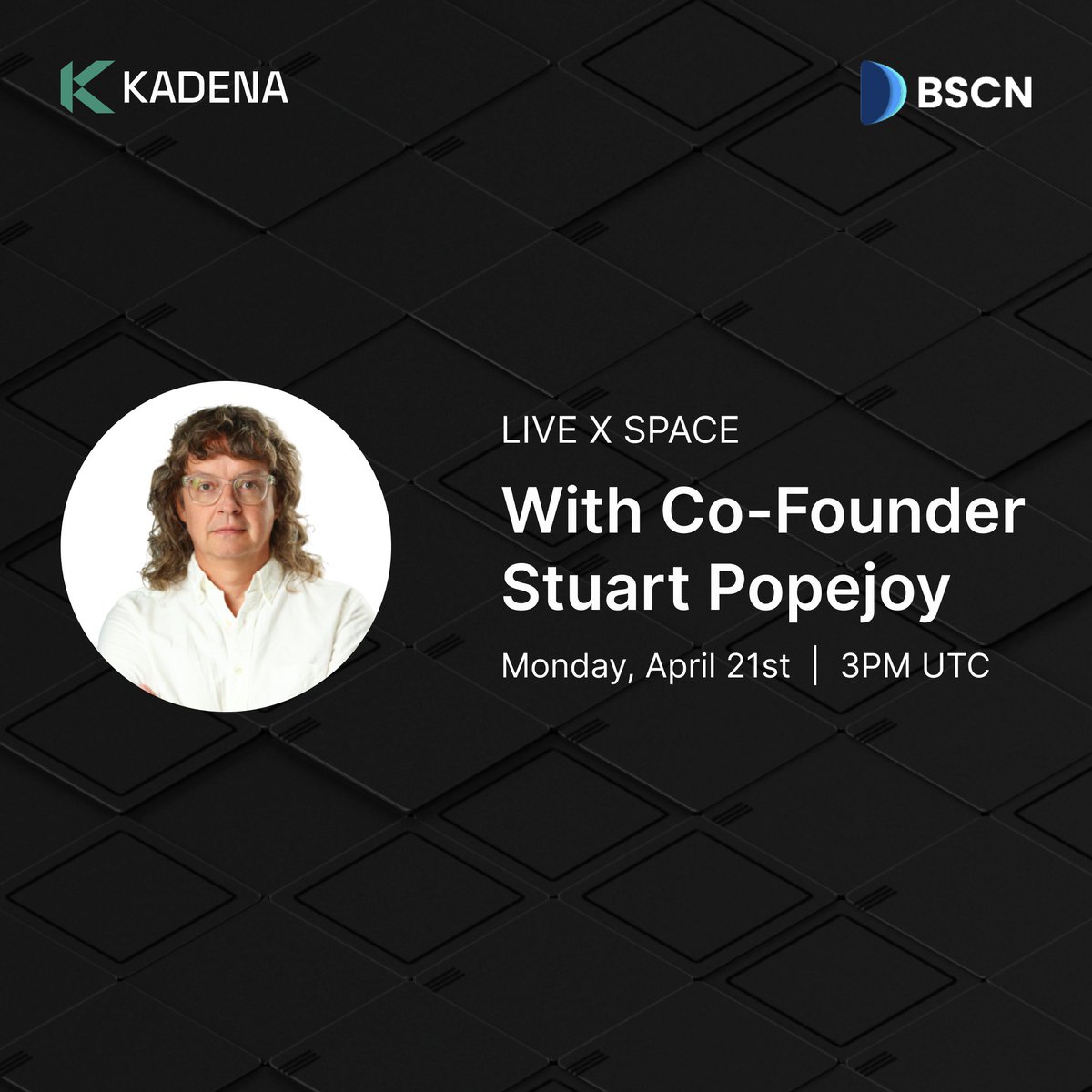 Join us on <a href="/BSCNews/">BSCN</a> as our Co-Founder <a href="/SirLensALot/">Stuart Popejoy</a> talks about Ethereum L2 challenges, why this matters, and how Kadena is in position to offer a scalable EVM solution on our PoW blockchain.

📅 Monday, April 21st, 3pm UTC
🔗 x.com/i/spaces/1zqKV…
