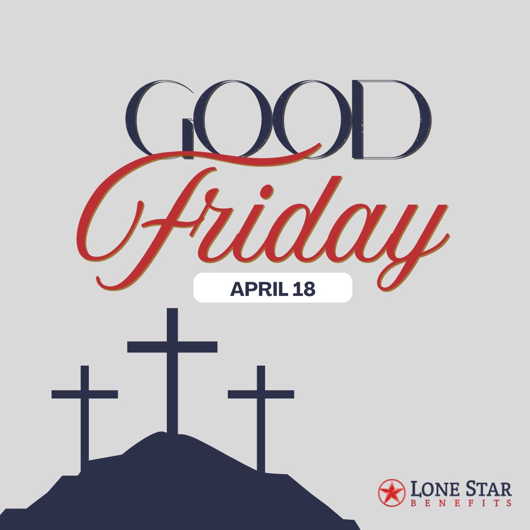 BenefitsLSB's tweet photo. In observance of Good Friday, our office is closed today. Wishing you a peaceful and reflective day as you prepare for Easter.✝️ https://t.co/VcoBrn94iB