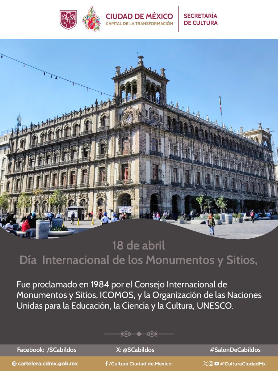 Hoy es el Día Internacional de los Monumentos y Sitios.
#Efemérides 
#SalonDeCabildos