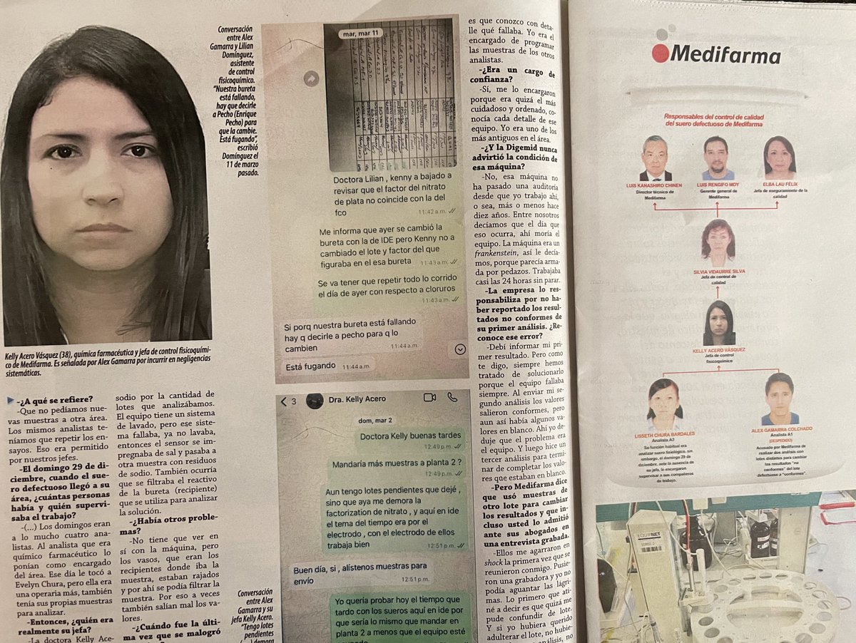 Alex Gamarra Colchado, acusado por Medifarma como único responsable de no realizar un adecuado control de calidad del suero mortal, rompe su silencio en una entrevista para <a href="/ensustrece/">Semanario Hildebrandt en sus trece</a>. Denuncia fallas graves en el viejo aparato encargado de analizar el suero. También revela las