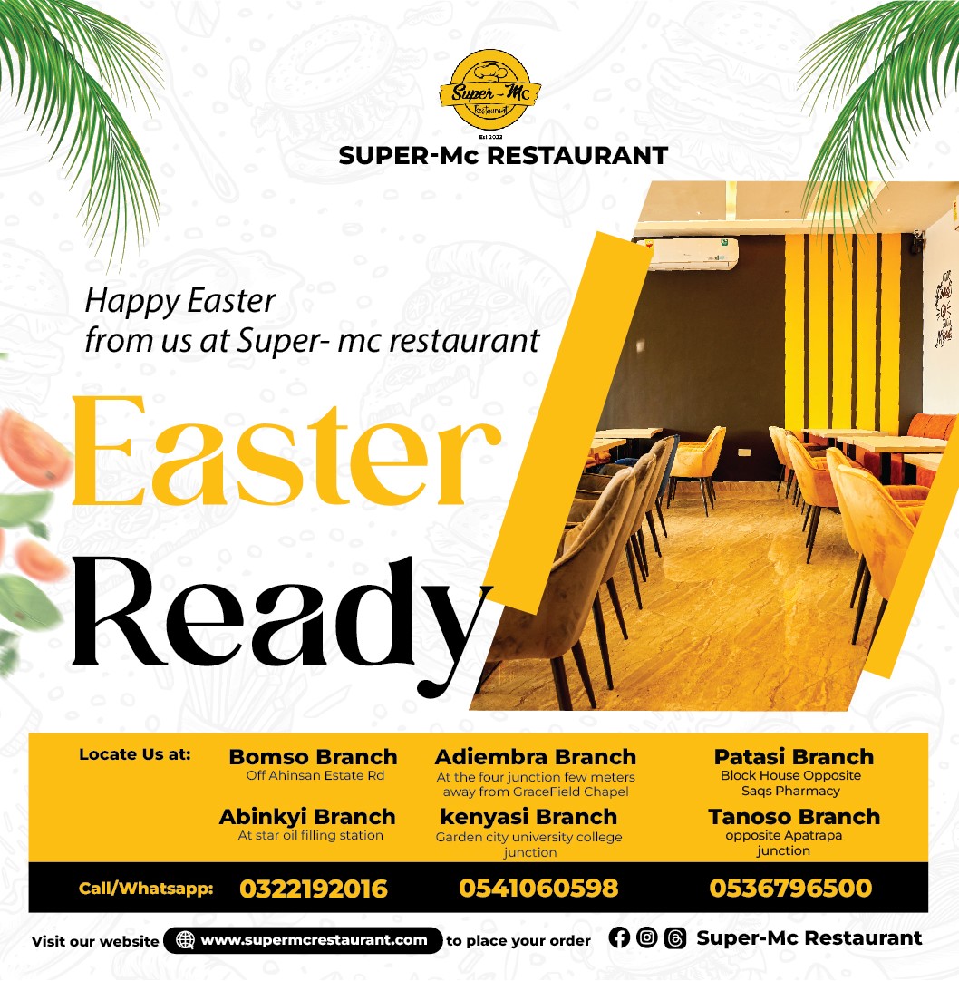 Wishing you peace, love, and plenty of waakye this Easter ❤
We’re open and ready to serve all weekend—your comfort food dey wait.
#SuperMC #EasterWithLove #HomeTastes