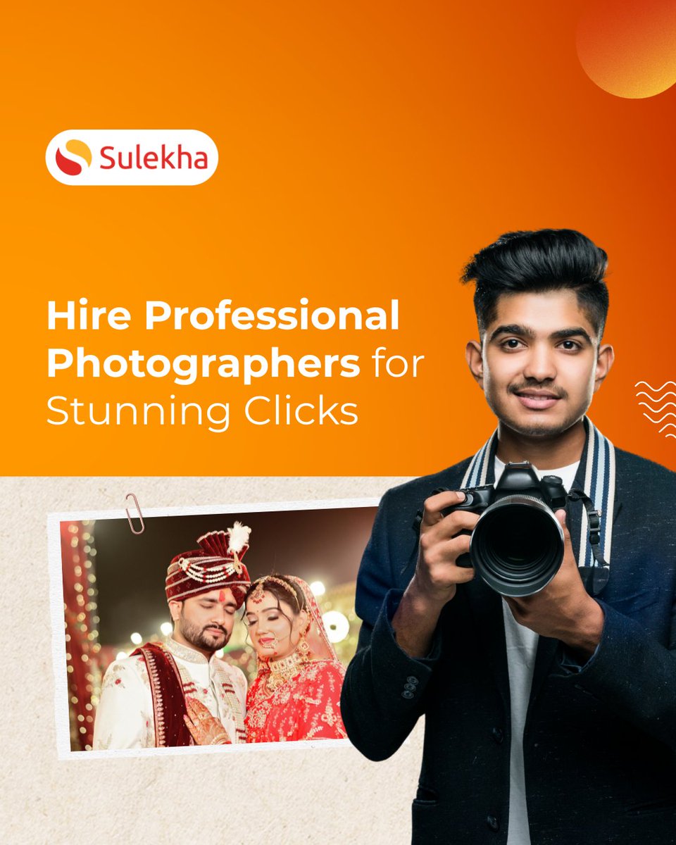 Sulekhadotcom's tweet image. Your special moments deserve the best clicks! 
Book photography services to make your big day unforgettable.
Connect with our verified experts from Sulekha.

Click here to know more: tinyurl.com/ykzcuwkc
#sulekha #sulekhahome #photographyservices #professionalphotography