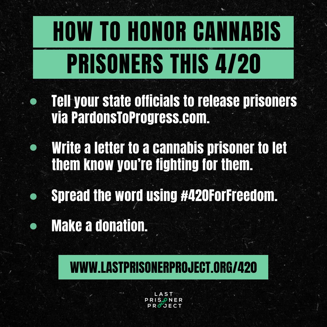 DannyDanko's tweet photo. We at @lastprisonerprj encourage you on this #420ForFreedom to read, act, and share to amplify the impact of our 4/20 advocacy efforts🤝 https://t.co/gVDdCCLFWK https://t.co/KKvBGjyGCu